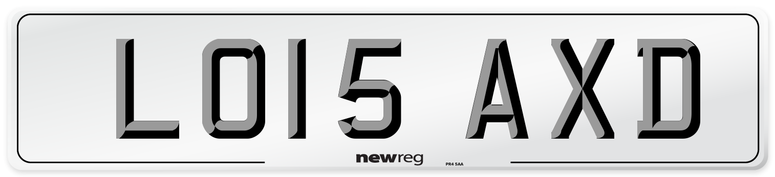 LO15 AXD Number Plate from New Reg